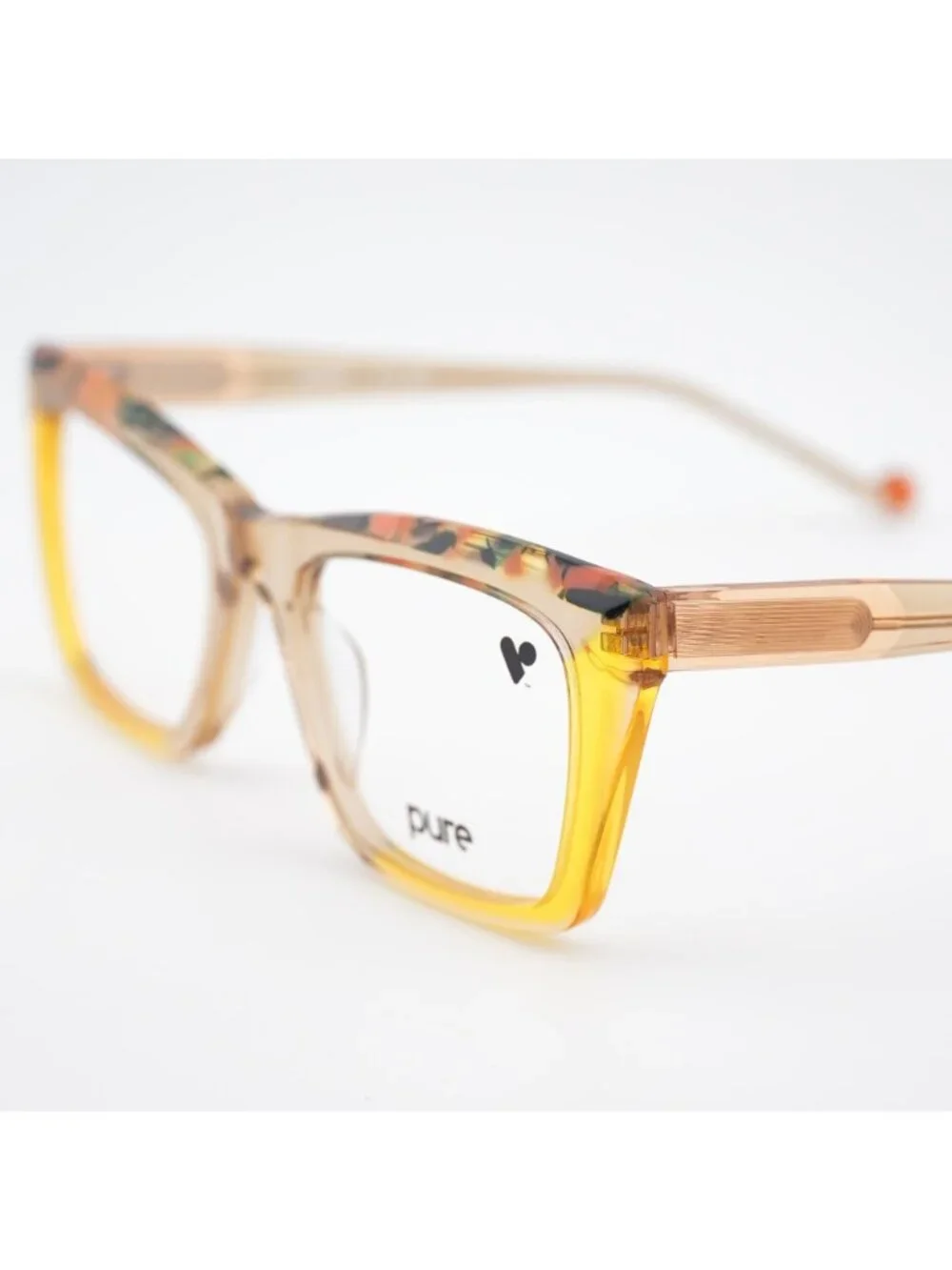 Pure P-7012 250 Eyeglasses Camel 53mm Square Frame